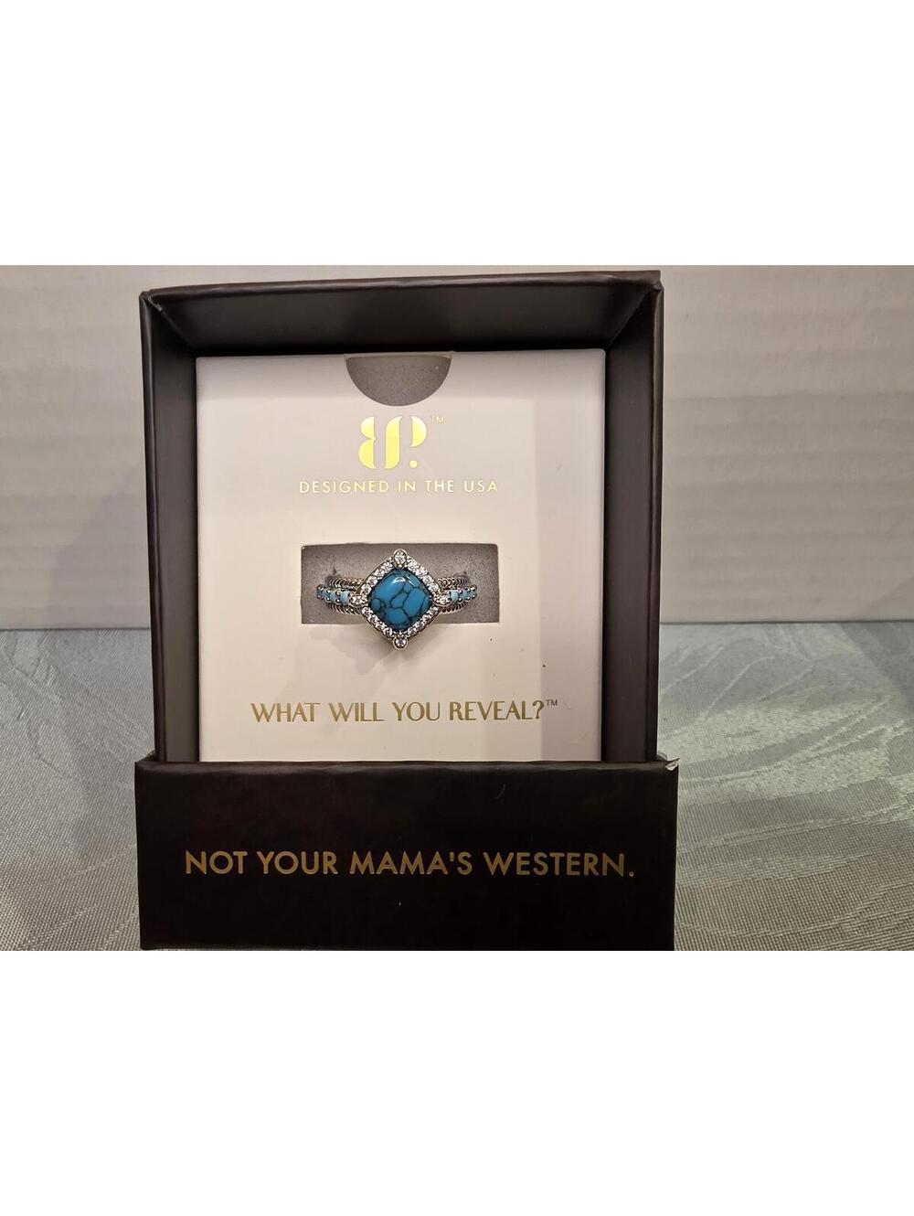Outlaw Fringe Theory Ring with Turquoise Magnesite, Size 9